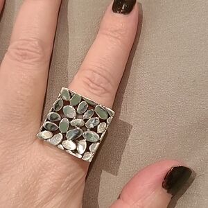 Sterling silver square ring